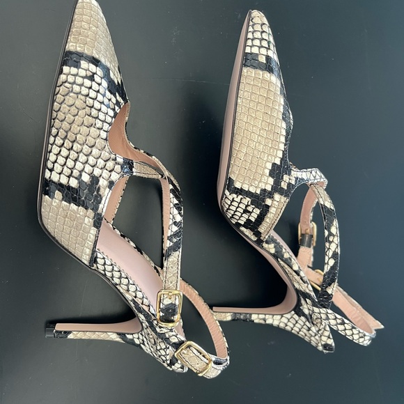 J. Crew NEW Elsie strappy heels in snakeskin embossed leather BNWB - Picture 4 of 5